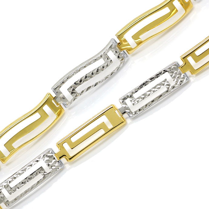Foto 2 - Schmuckset Halskette und Armband 14K Gelbgold-Weißgold, K3060