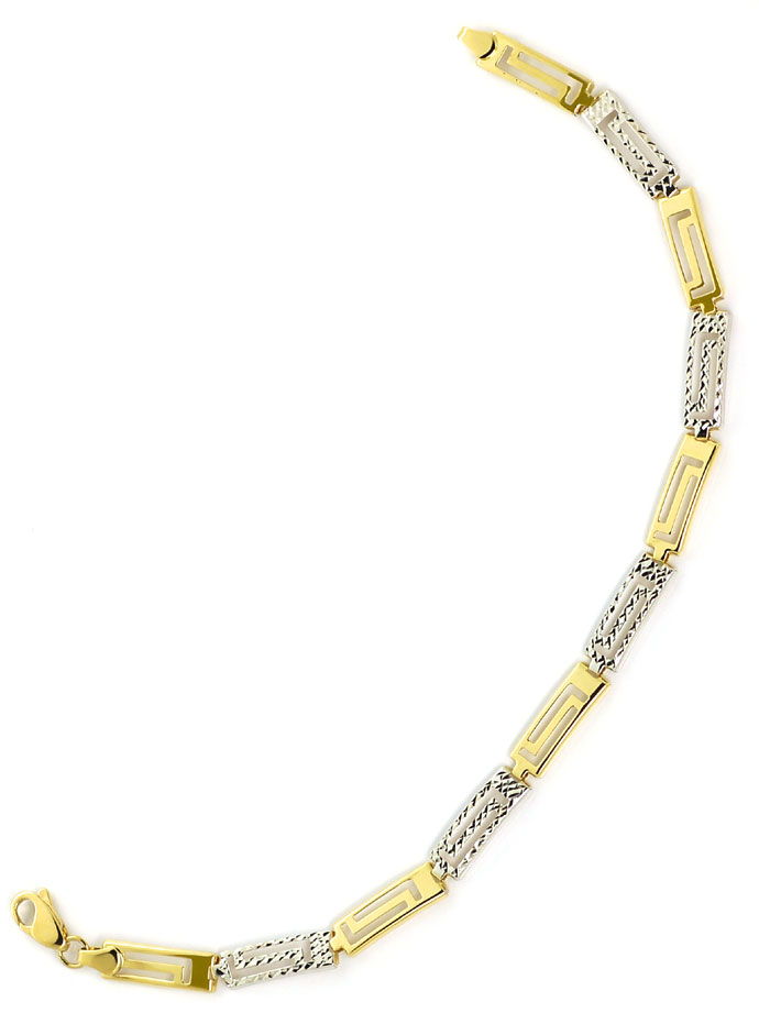 Foto 3 - Schmuckset Halskette und Armband 14K Gelbgold-Weißgold, K3060