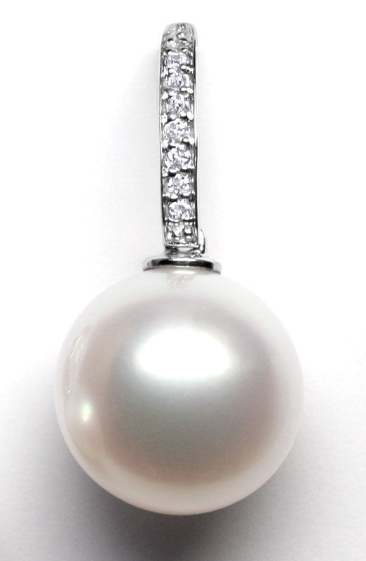 Foto 2 - Südsee Perlen Diamanten-Ohrgehänge 18K Weißgold, S1150