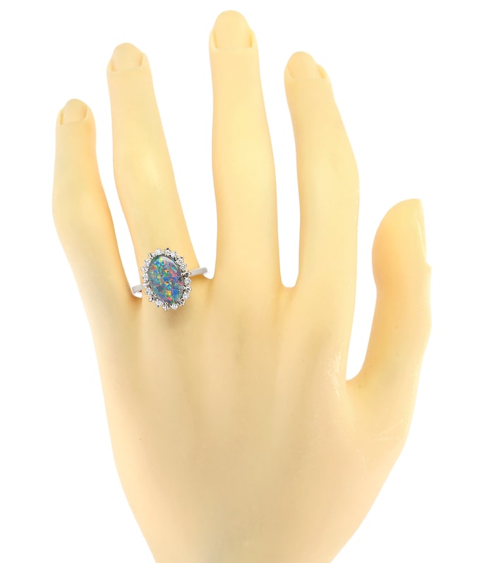 Foto 5 - Schillernder Opal Triplette Diamanten-Ring, S2850