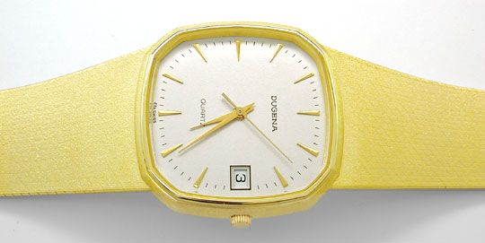 Foto 1 - Dugena Herren-Armbanduhr 14K Gelbgold Topuhr Neuzustand, U1113